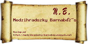 Medzihradszky Barnabás névjegykártya